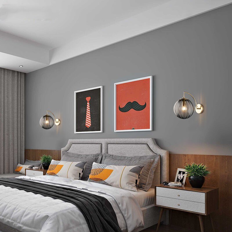 SkandiShop Modern Led Wall Lamp Nordic Glass Ball